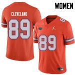 Women's Florida Gators #89 Tyrie Cleveland NCAA Jordan Brand Orange Authentic Stitched College Football Jersey QET1362CW